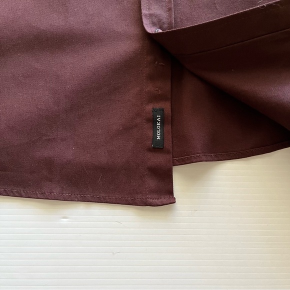 Molokai Surf Co. NWT Hooded Button Up Shirt Jacket Maroon Color Size XL - Picture 9 of 13